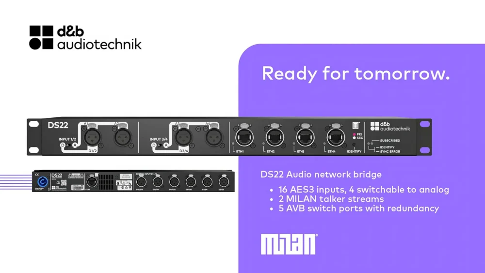 d&b audiotechnik DS22 Audio Network Bridge — новий стандарт комутації для AES3 та Milan
